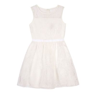 Yumi Girl WHITE Rose Floral Party Dress